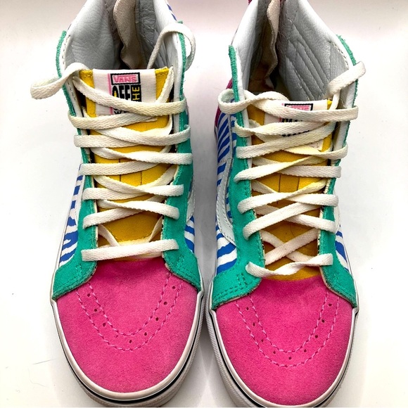 Vans Sk8 Hi8 Multicolored Vintage Mickey Mouse style, kids size 3, euc - Picture 3 of 9